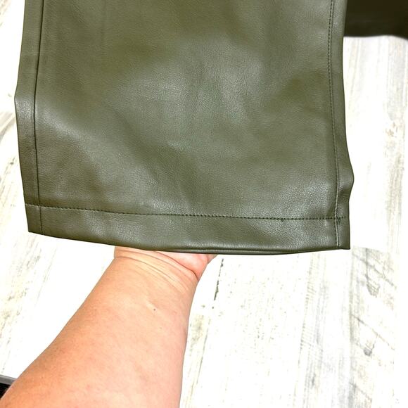 Blank NYC Franklin Womens 26 High Waist Wide Leg Green Vegan Leather Pants NEW - Picture 5 of 11